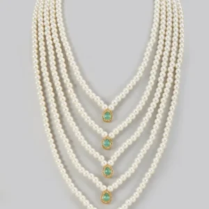 pearl emerald drop mala