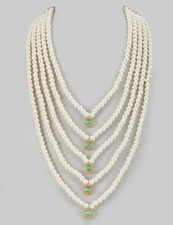pearl emerald drop mala
