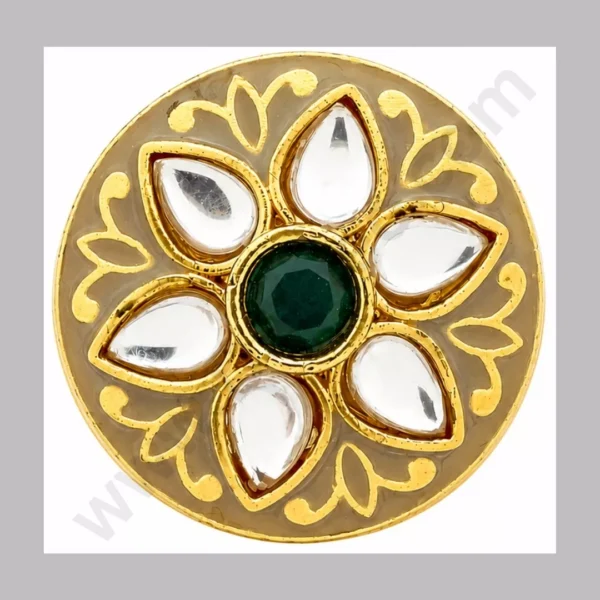 The Earthy Elegance: Taupe Enamel & Crystal Artisan Buttons for Grooms 👑