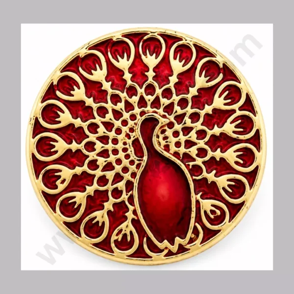 The Crimson Peacock: Artisan Red Enamel & Gold Filigree Buttons for Grooms 👑