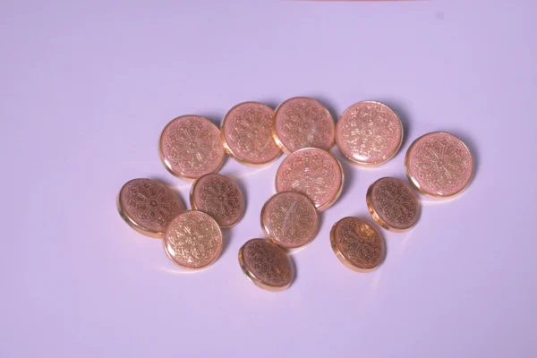 Premium Pink & Gold Enamel Floral Designer Buttons for Coats & Ethnic Wear