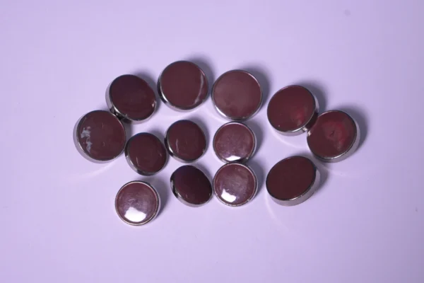 Premium Solid Maroon Enamel Metal Shank Buttons for Blazers and Suits