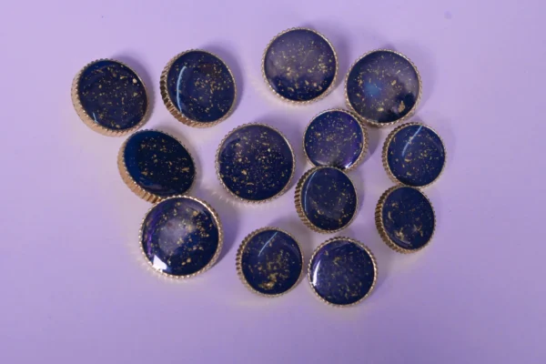 Elegant Starry Night Gold Flecked Enamel Buttons for Ethnic & Formal Wear