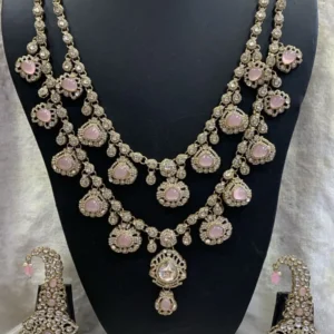 multi-layer-kundan-necklace-set-pastel-pink