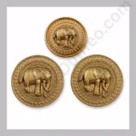 royal gold elephant motif button