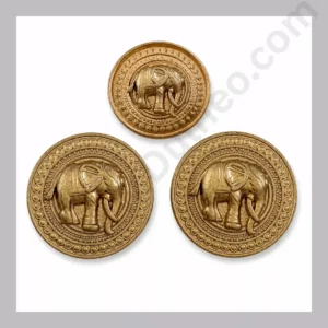 royal gold elephant motif button